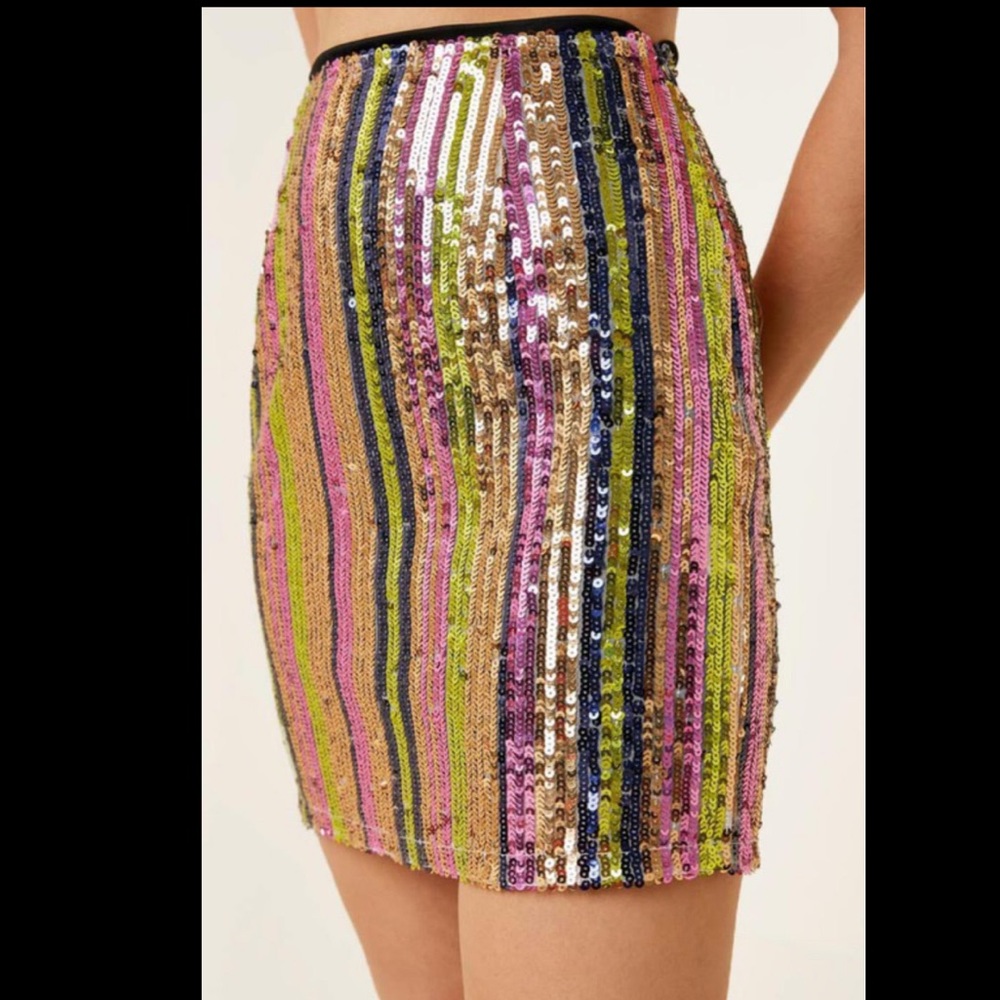 Rainbow Sequin Mini Skirt
